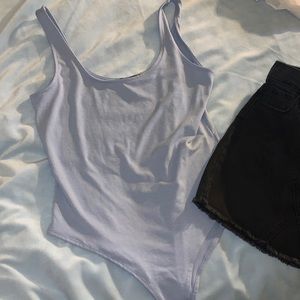 Light blue scoop neck body suit EUC